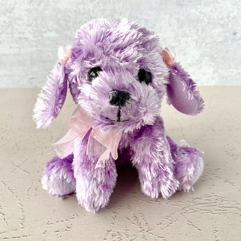Purple Toy Poodle Plush Mini Stuffed Animal Dog - Purple